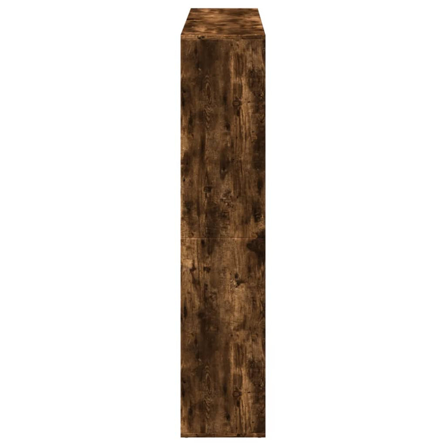 Boekenkast 137,5x29x137,5 cm bewerkt hout gerookt eikenkleurig
