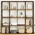 Boekenkast 137,5x29x137,5 cm bewerkt hout gerookt eiken