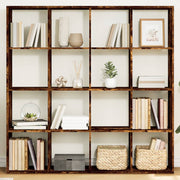 Boekenkast 137,5x29x137,5 cm bewerkt hout gerookt eiken