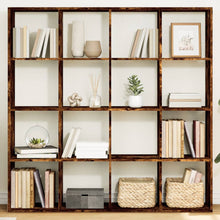 Boekenkast 137,5x29x137,5 cm bewerkt hout gerookt eikenkleurig
