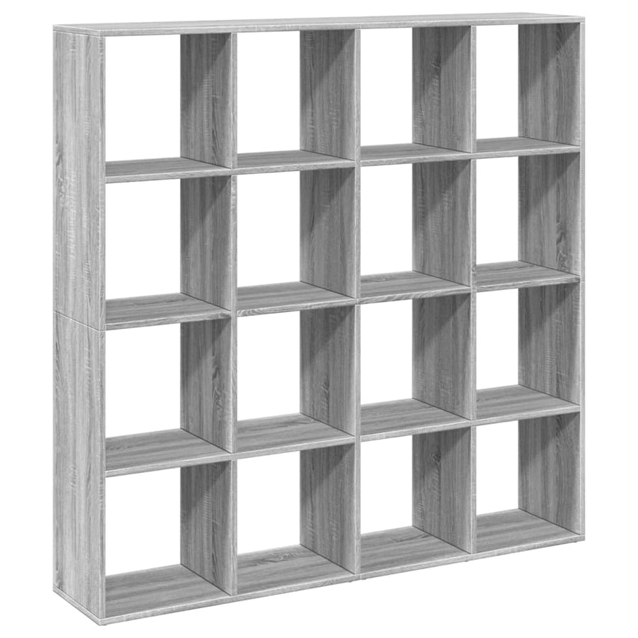 Boekenkast 137,5x29x137,5 cm bewerkt hout grijs sonoma eiken