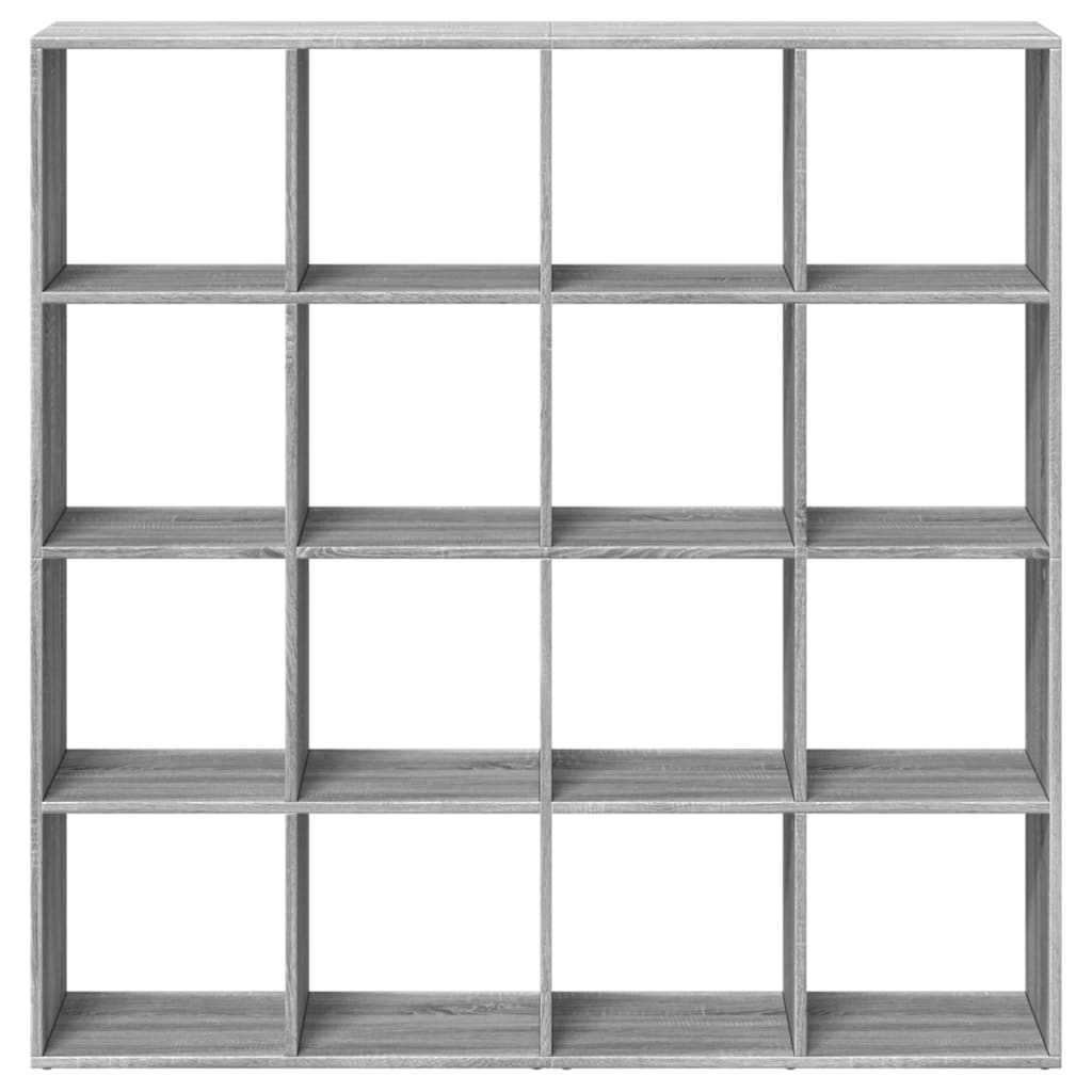 Boekenkast 137,5x29x137,5 cm bewerkt hout grijs sonoma eiken