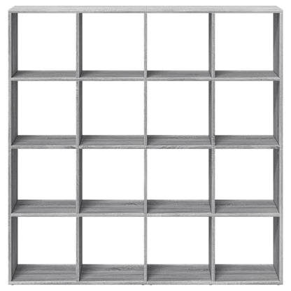 Boekenkast 137,5x29x137,5 cm bewerkt hout grijs sonoma eiken