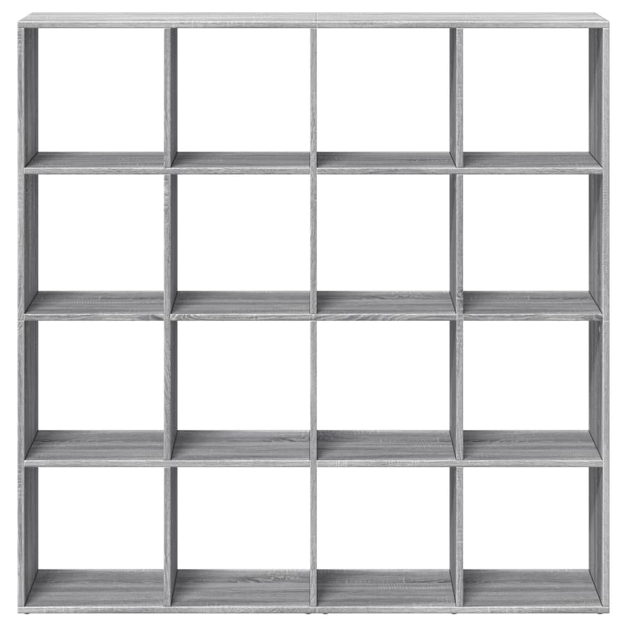 Boekenkast 137,5x29x137,5 cm bewerkt hout grijs sonoma eiken