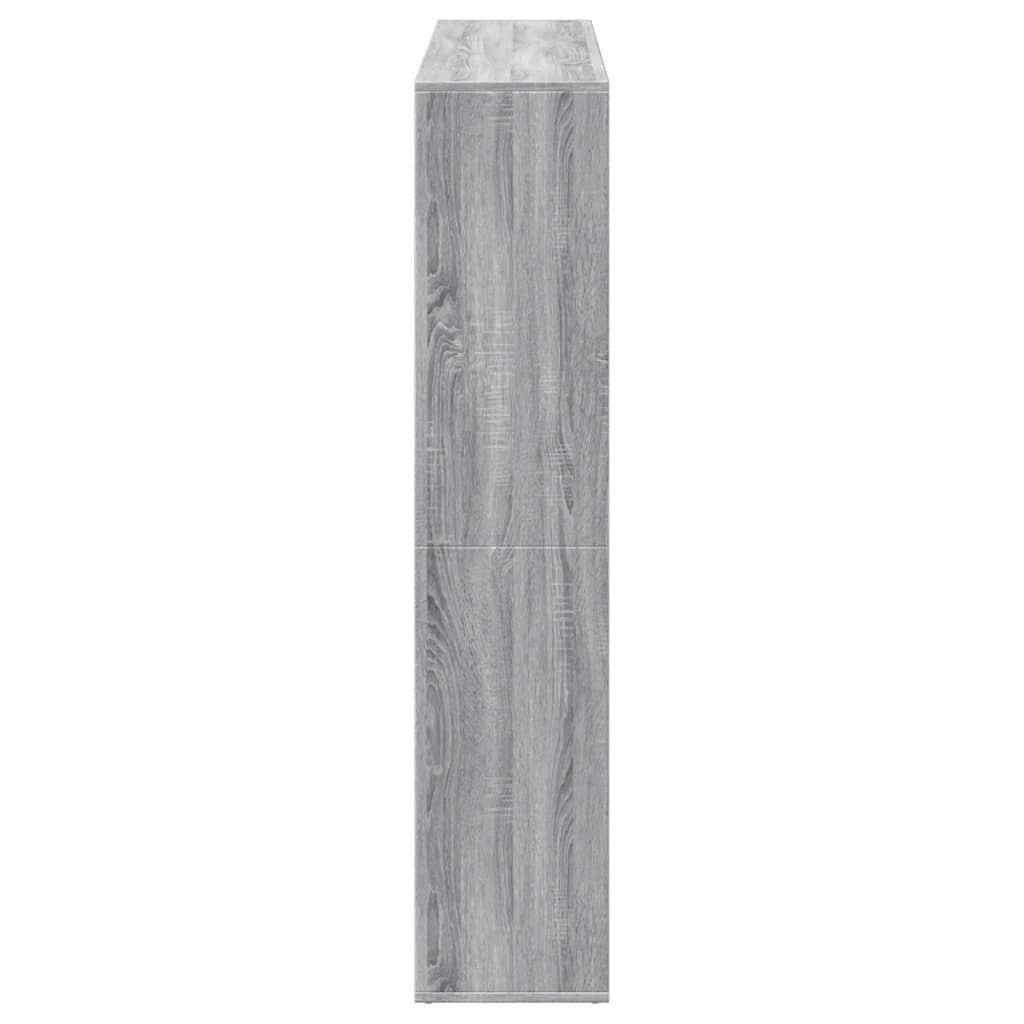 Boekenkast 137,5x29x137,5 cm bewerkt hout grijs sonoma eiken