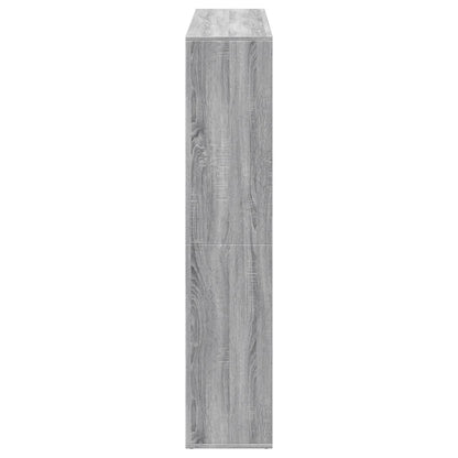 Boekenkast 137,5x29x137,5 cm bewerkt hout grijs sonoma eiken