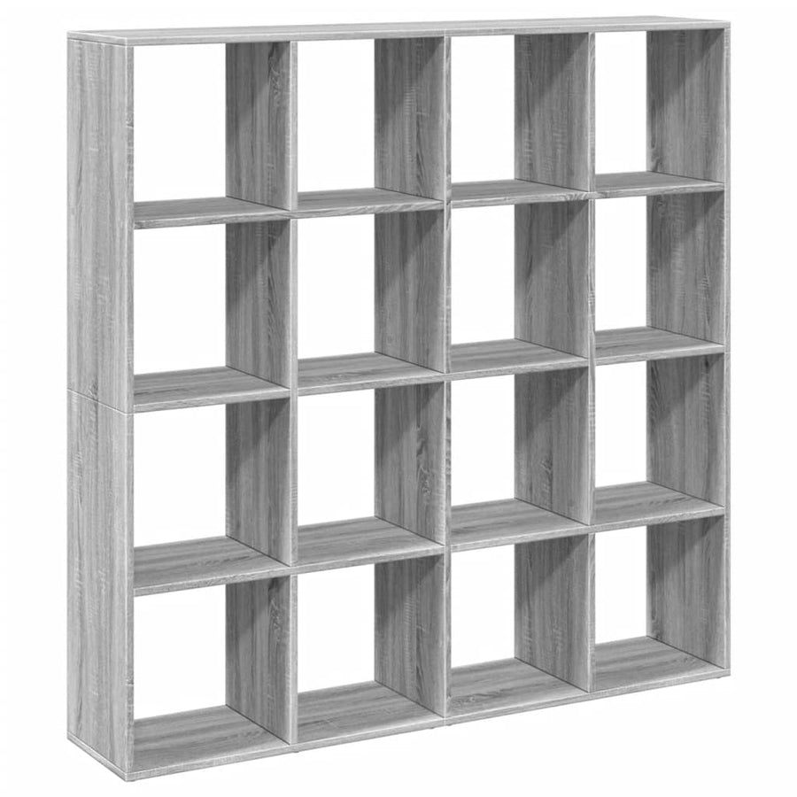Boekenkast 137,5x29x137,5 cm bewerkt hout grijs sonoma eiken