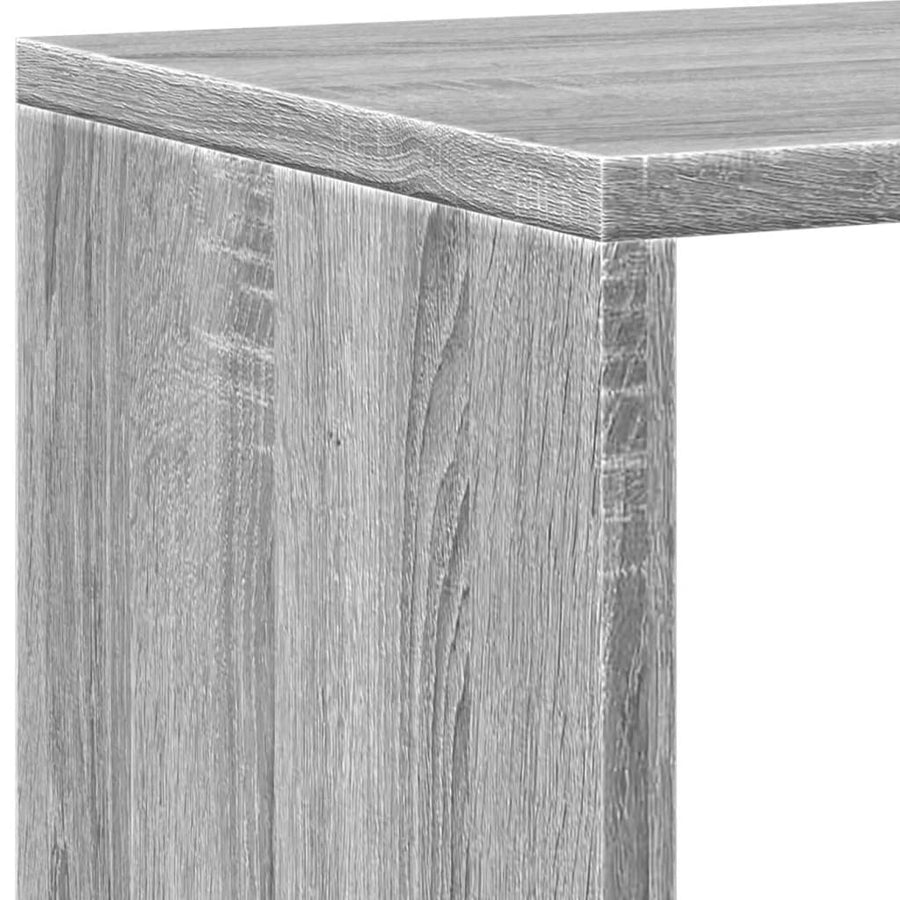 Boekenkast 137,5x29x137,5 cm bewerkt hout grijs sonoma eiken