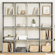 Boekenkast 137,5x29x137,5 cm bewerkt hout grijs