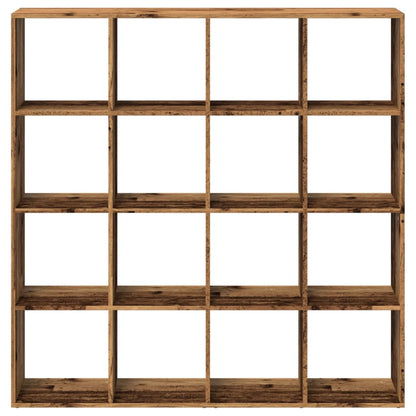 Boekenkast 137,5x29x137,5 cm bewerkt hout oud houtkleurig