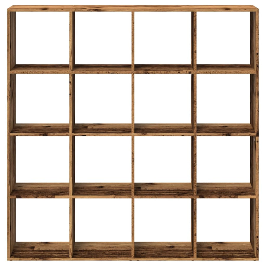 Boekenkast 137,5x29x137,5 cm bewerkt hout oud houtkleurig