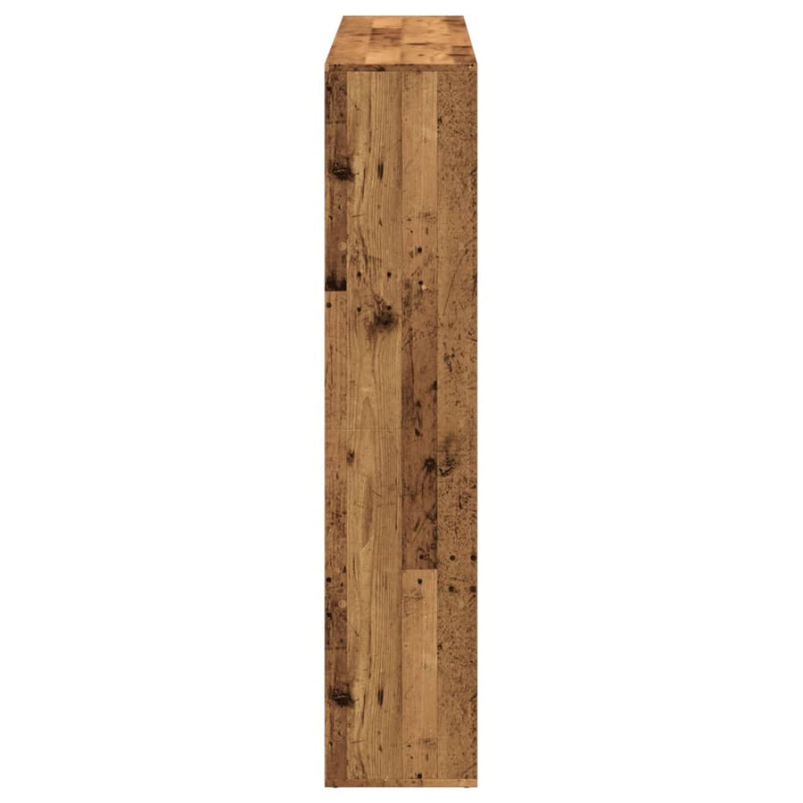 Boekenkast 137,5x29x137,5 cm bewerkt hout oud houtkleurig