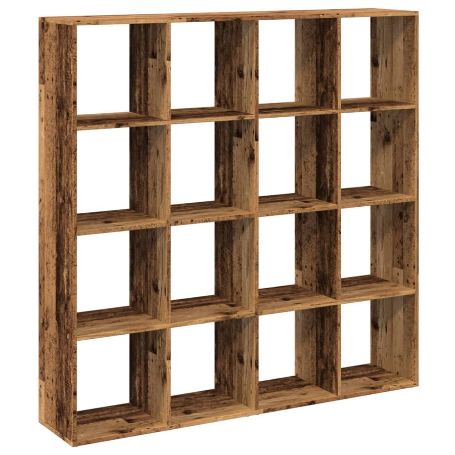 Boekenkast 137,5x29x137,5 cm bewerkt hout oud houtkleurig