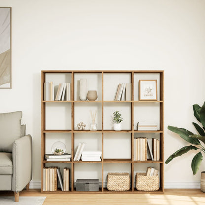 Boekenkast 102X29X143 Cm Bewerkt Hout Artisanaal Eikenkleur 137.5 cm artisian oak