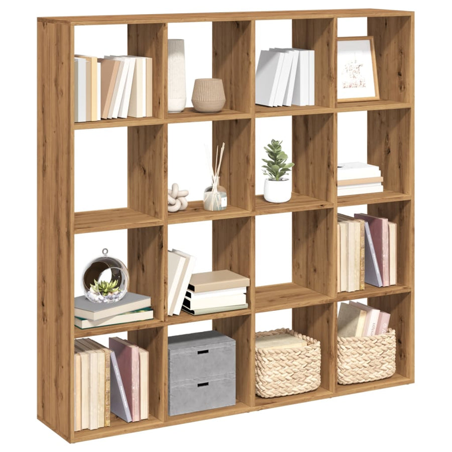 Boekenkast 102X29X143 Cm Bewerkt Hout Artisanaal Eikenkleur 137.5 cm artisian oak
