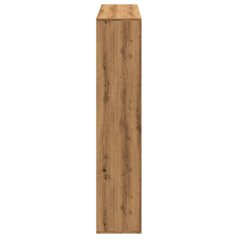 Boekenkast 102X29X143 Cm Bewerkt Hout Artisanaal Eikenkleur 137.5 cm artisian oak