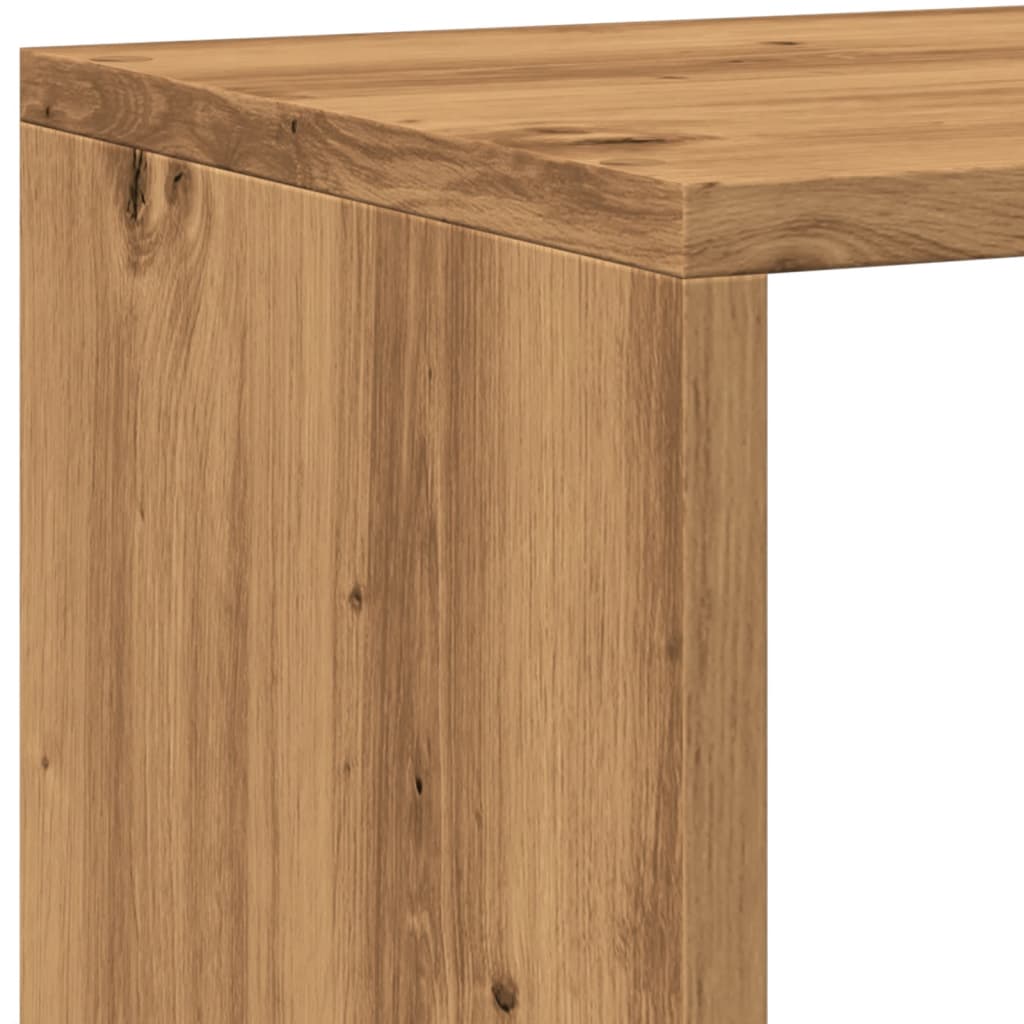 Boekenkast 102X29X143 Cm Bewerkt Hout Artisanaal Eikenkleur 137.5 cm artisian oak