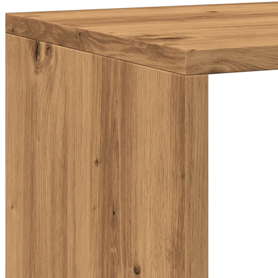 Boekenkast 102X29X143 Cm Bewerkt Hout Artisanaal Eikenkleur 137.5 cm artisian oak