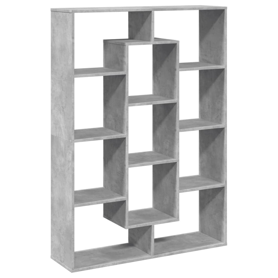 Boekenkast 102x29x143 cm bewerkt hout betongrijs
