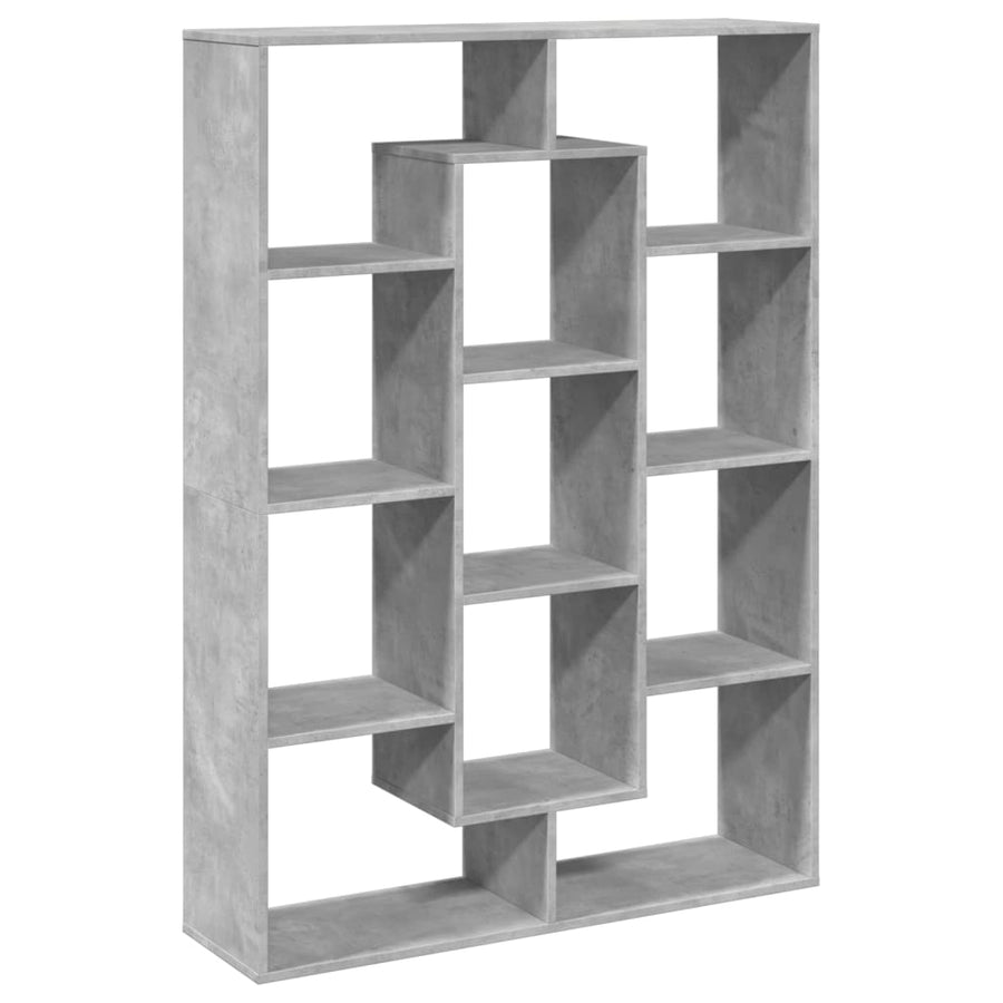 Boekenkast 102x29x143 cm bewerkt hout betongrijs