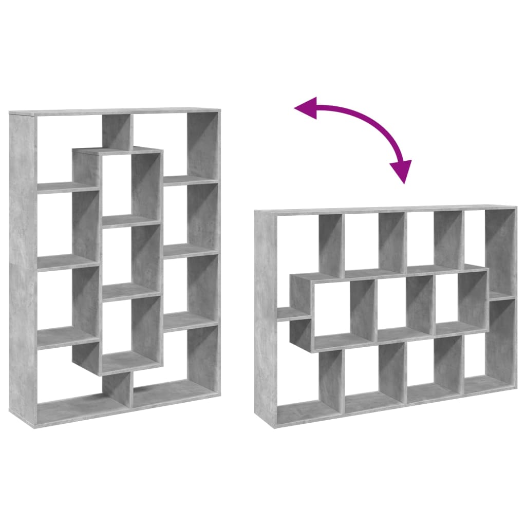 Boekenkast 102x29x143 cm bewerkt hout betongrijs