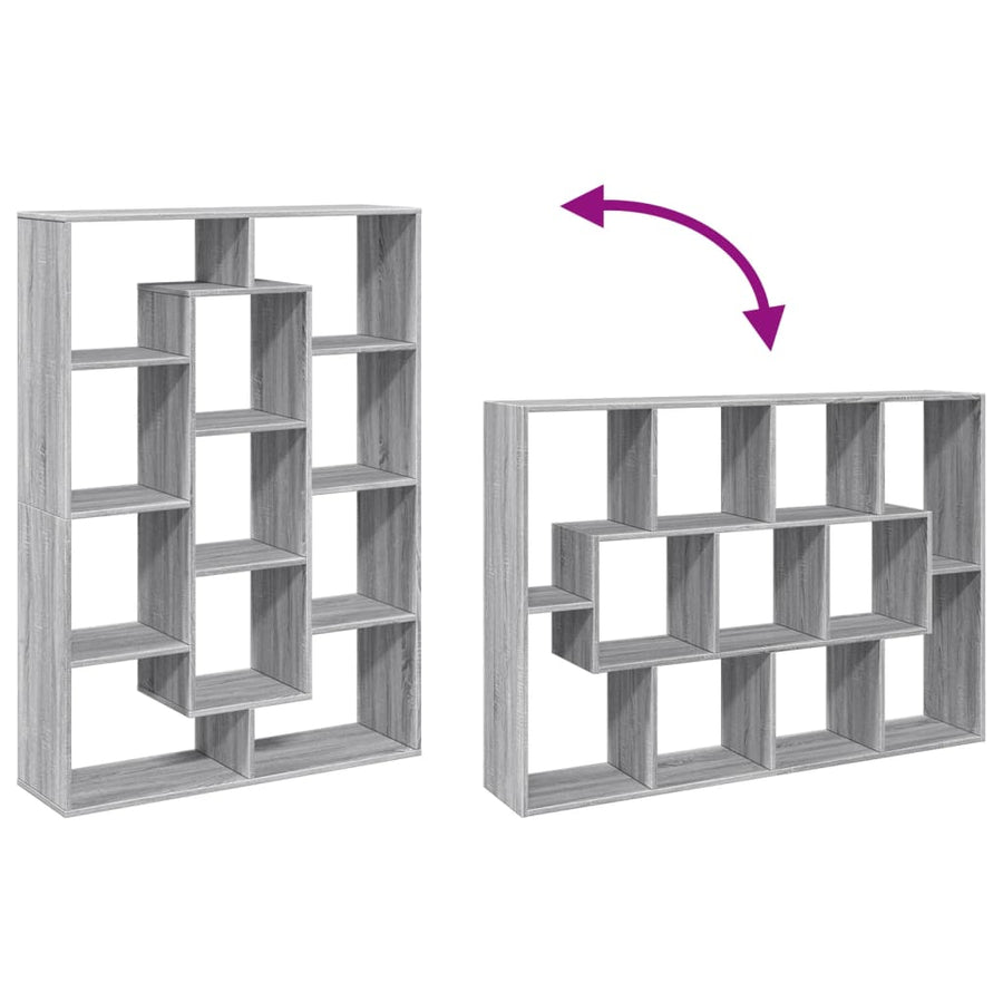 Boekenkast 102x29x143 cm bewerkt hout grijs sonoma eikenkleurig