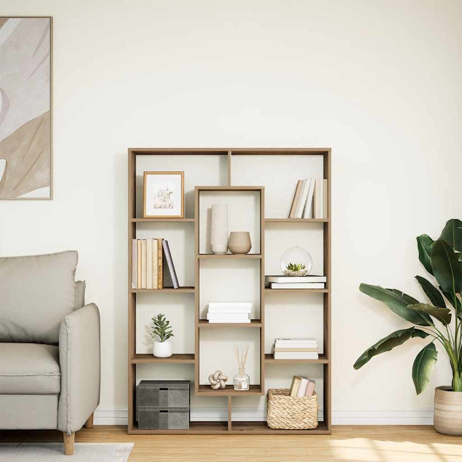 Boekenkast 102X29X Bewerkt Hout Artisanaal Eikenkleur Artisian Oak 102 cm