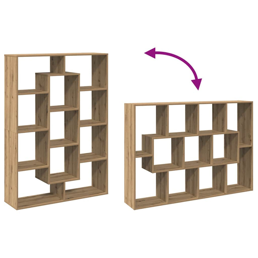 Boekenkast 102X29X Bewerkt Hout Artisanaal Eikenkleur Artisian Oak 102 cm