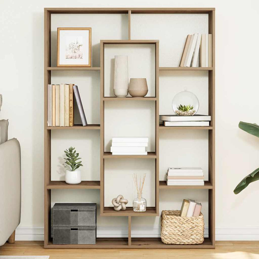 Boekenkast 102X29X Bewerkt Hout Artisanaal Eikenkleur Artisian Oak 102 cm
