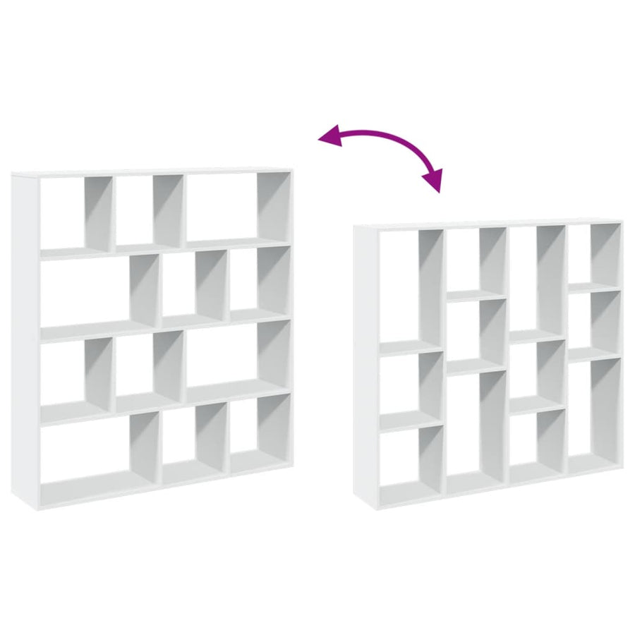 Boekenkast 132x29x141,5 cm bewerkt hout wit