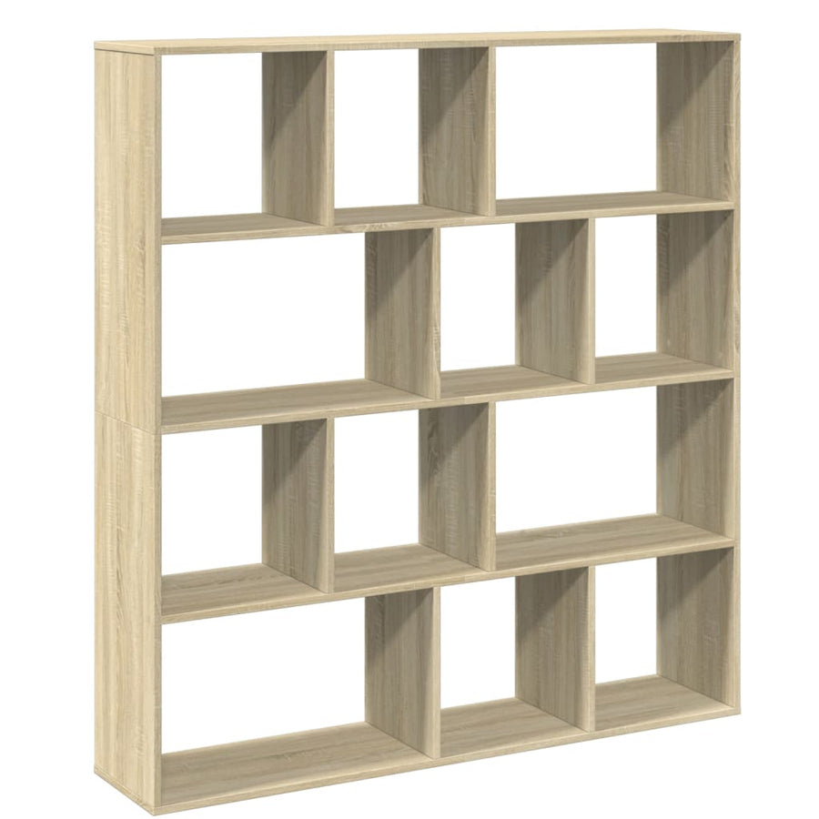Boekenkast 132x29x141,5 cm bewerkt hout sonoma eikenkleurig