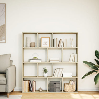 Boekenkast 132x29x141,5 cm bewerkt hout sonoma eikenkleurig