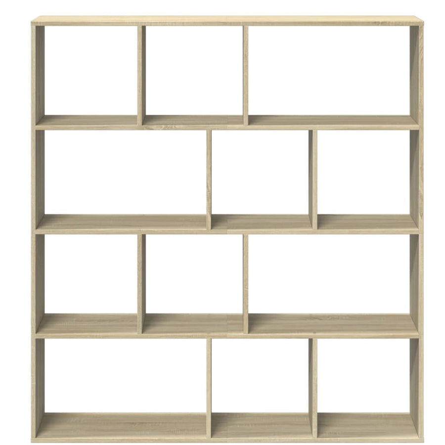 Boekenkast 132x29x141,5 cm bewerkt hout sonoma eikenkleurig