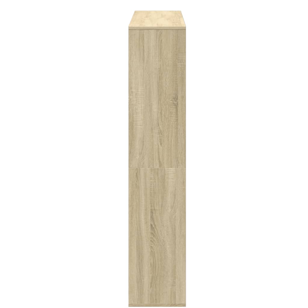 Boekenkast 132x29x141,5 cm bewerkt hout sonoma eikenkleurig
