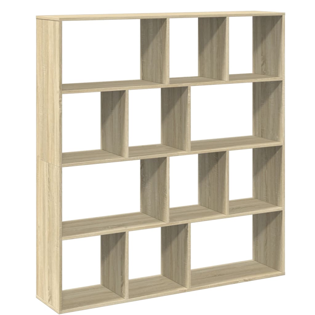 Boekenkast 132x29x141,5 cm bewerkt hout sonoma eikenkleurig
