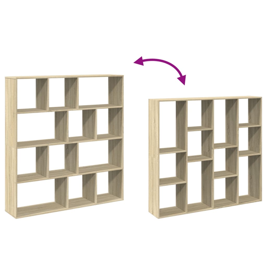 Boekenkast 132x29x141,5 cm bewerkt hout sonoma eikenkleurig