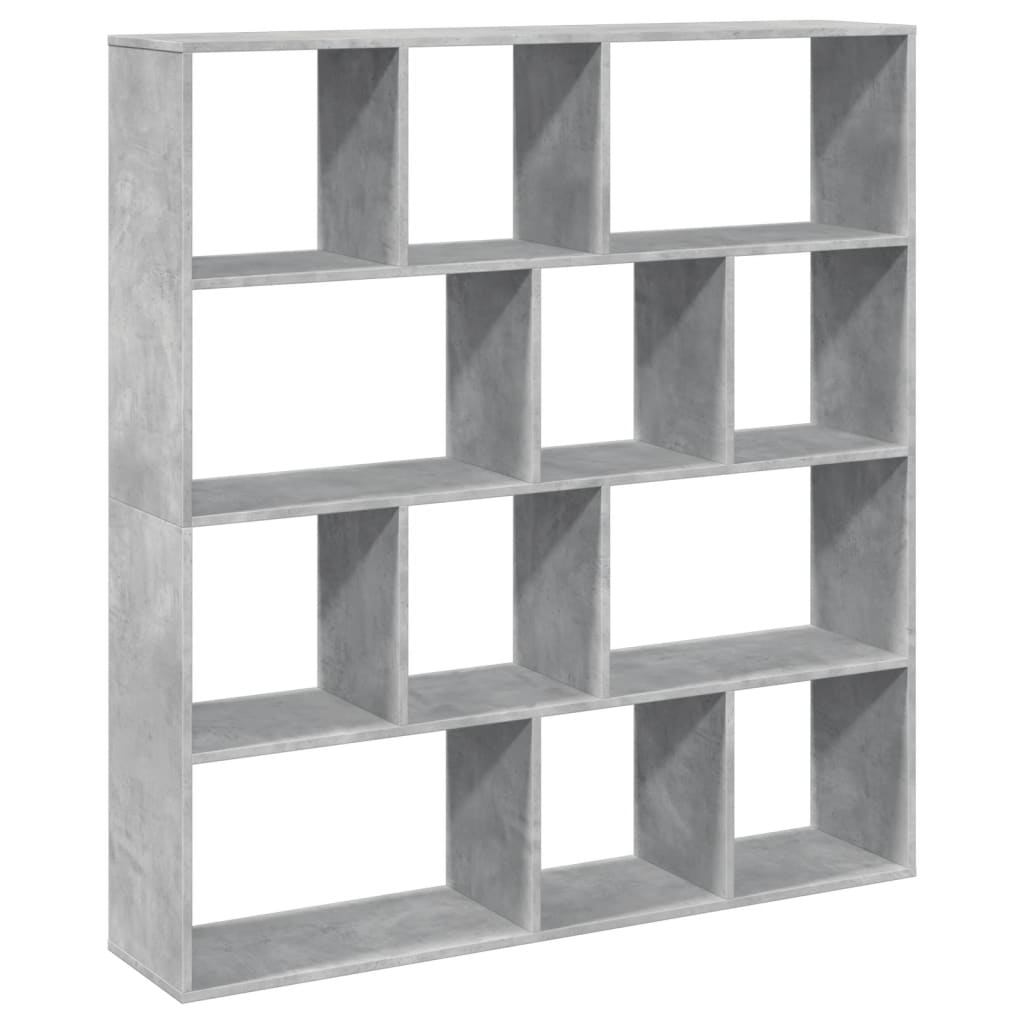 Boekenkast 132x29x141,5 cm bewerkt hout betongrijs