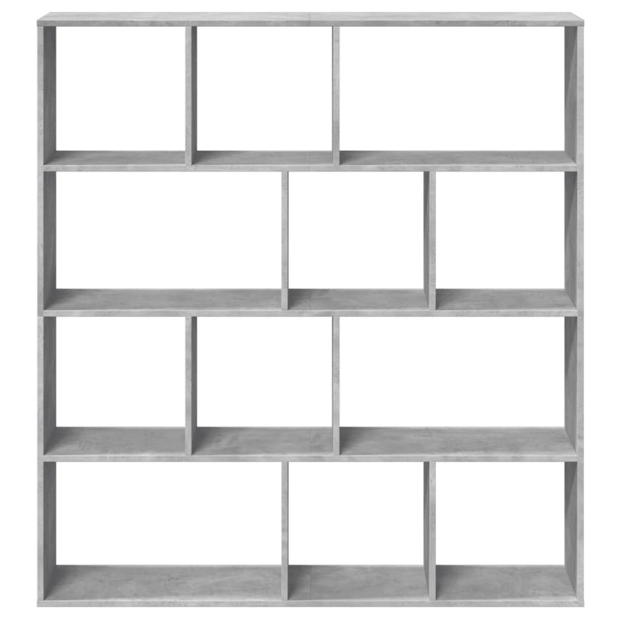 Boekenkast 132x29x141,5 cm bewerkt hout betongrijs