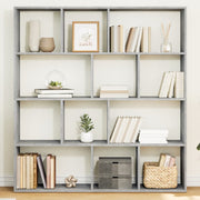 Boekenkast 132x29x141,5 cm betongrijs bewerkt hout