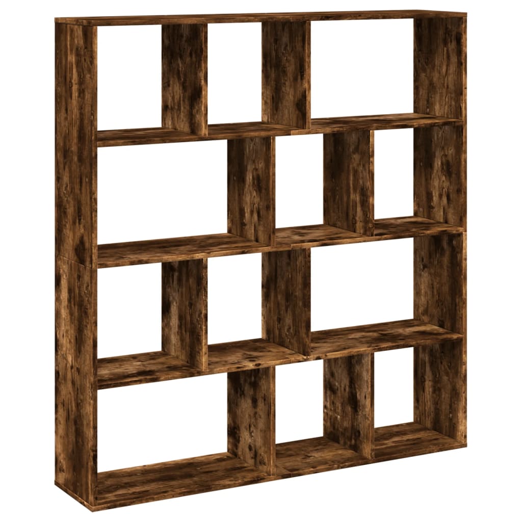 Boekenkast 132x29x141,5 cm bewerkt hout gerookt eikenkleurig