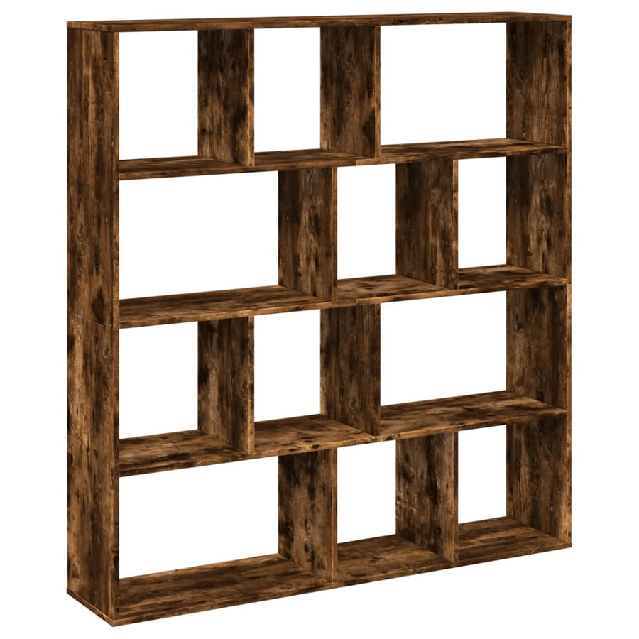 Boekenkast 132x29x141,5 cm bewerkt hout gerookt eikenkleurig