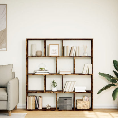 Boekenkast 132x29x141,5 cm bewerkt hout gerookt eikenkleurig