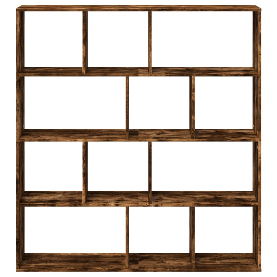 Boekenkast 132x29x141,5 cm bewerkt hout gerookt eikenkleurig