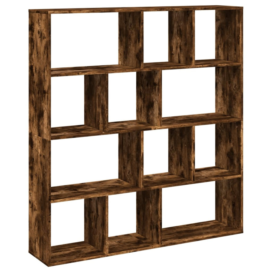 Boekenkast 132x29x141,5 cm bewerkt hout gerookt eikenkleurig