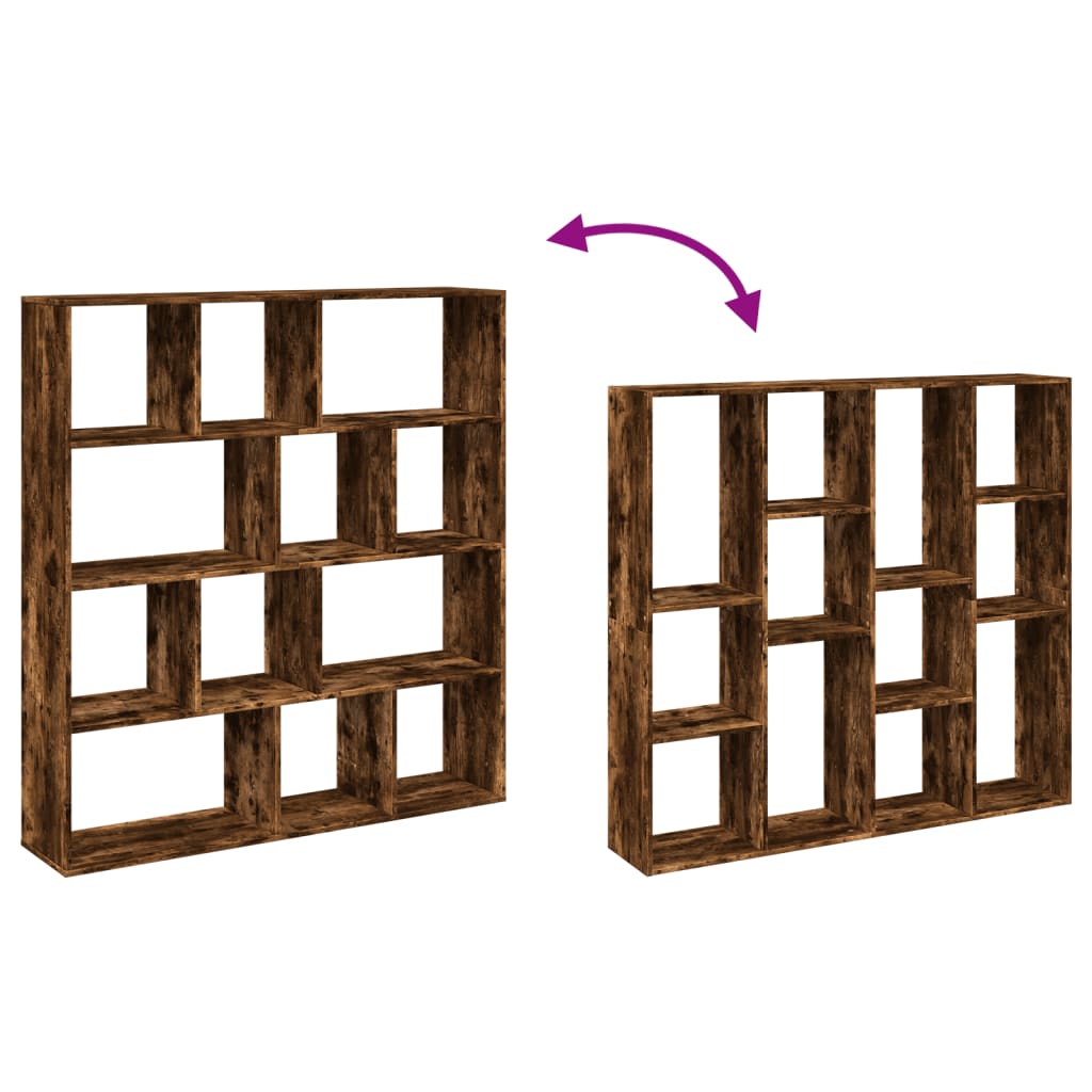 Boekenkast 132x29x141,5 cm bewerkt hout gerookt eikenkleurig