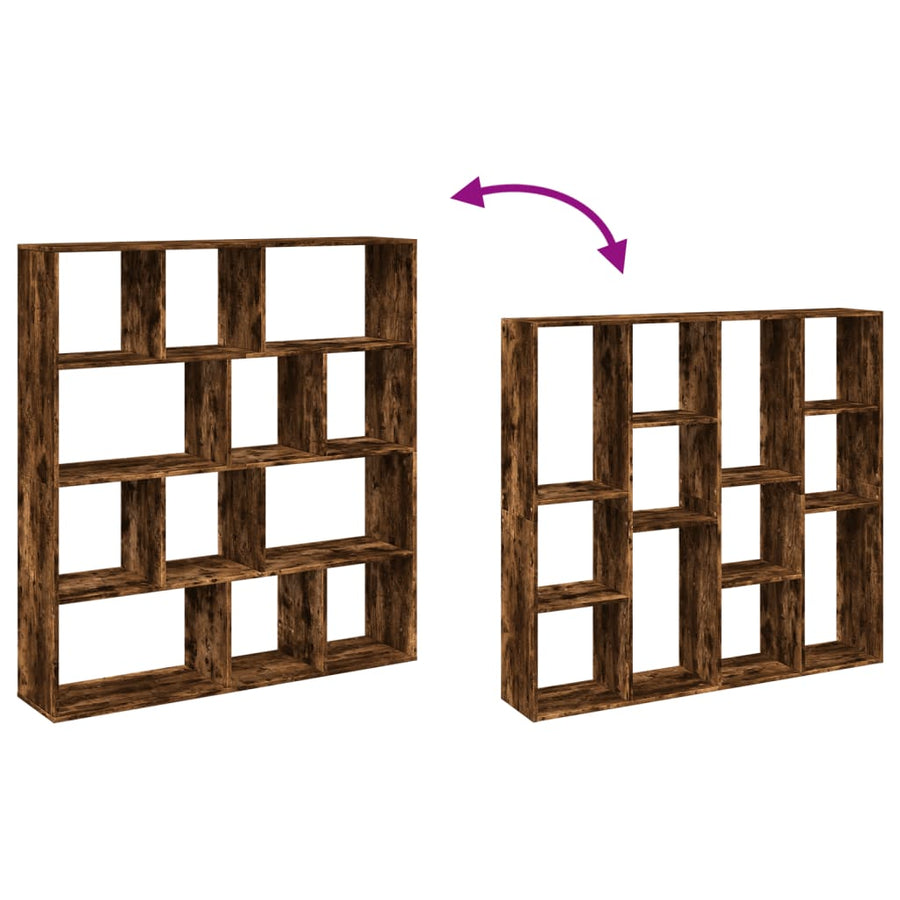 Boekenkast 132x29x141,5 cm bewerkt hout gerookt eikenkleurig
