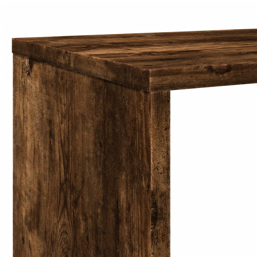 Boekenkast 132x29x141,5 cm bewerkt hout gerookt eikenkleurig