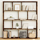 Boekenkast 132x29x141,5 cm bewerkt hout gerookt eiken