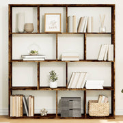 Boekenkast 132x29x141,5 cm bewerkt hout gerookt eiken