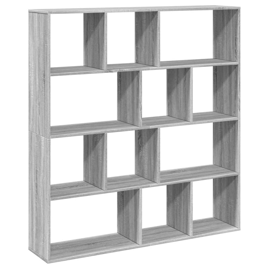 Boekenkast 132x29x141,5 cm bewerkt hout grijs sonoma eiken